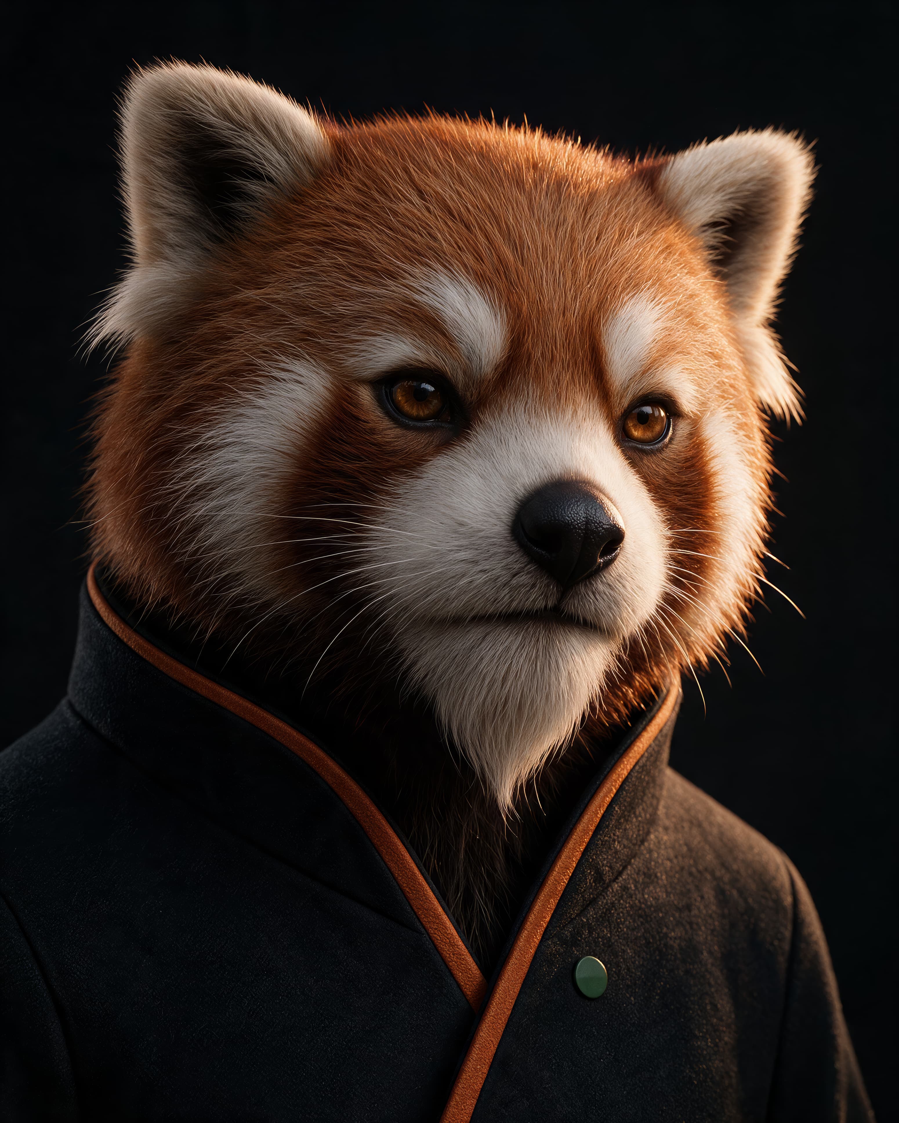 Zenda, a red panda companion, calm and present